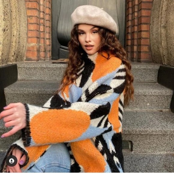 Zara Multicolored Jacquard Knit Sweater - Picture 5 of 13